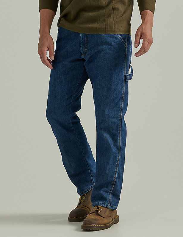 Wrangler® Fleece Lined Carpenter Jean in Dark Stonewash