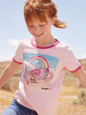 Wrangler x Barbie™ Girl's Rainbow Ringer Tee, GIRLS