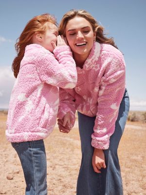 Big Girls S-xl Sherpa Fleece Jacket - White