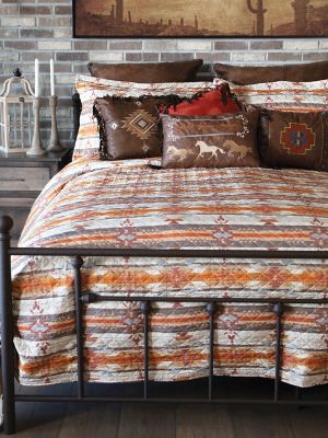 Wrangler Amarillo Sunset Quilted 3-Piece King Bedding Set | Home