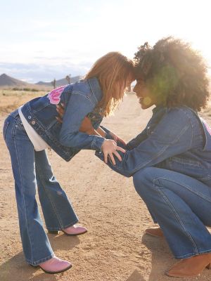 Wrangler x Barbie™ Girl's Flare Jean in Wrangler Blue