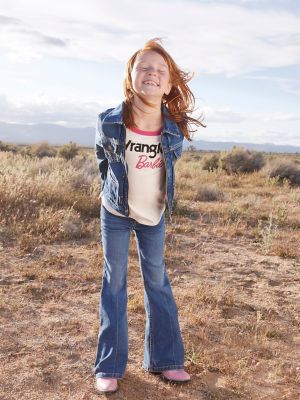 Wrangler x Barbie™ Girl's Flare Jean in Wrangler Blue