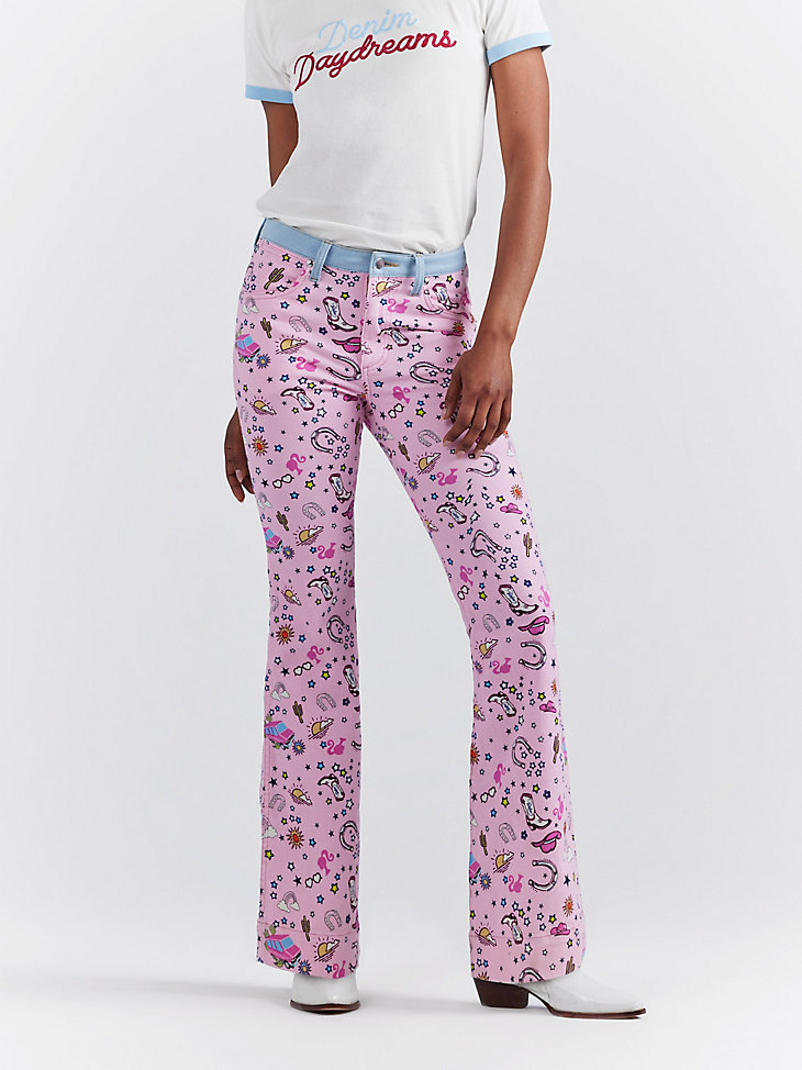 Wrangler x Barbie™ Retro High Rise Trouser Jean in Pinnacle Pink alternative view 9