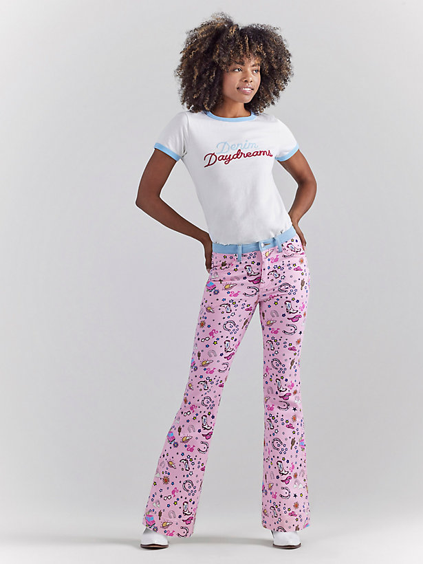 Wrangler x Barbie™ Retro High Rise Trouser Jean in Pinnacle Pink