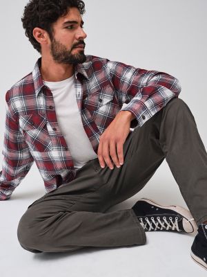 Men's Wrangler® Flannel Plaid Shirt in Vaporous Gray