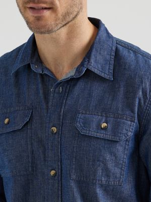 WRANGLER MEN'S CLASSIC LONG SLEEVE DENIM SHIRT