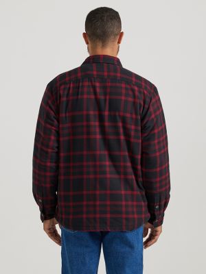 Men's Heavyweight Sherpa Lined Plaid Shirt Jacket