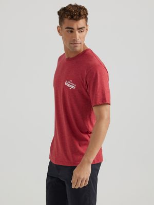 Red graphic best sale tee mens