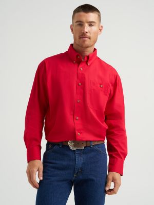 Men's George Strait & Wrangler® National Patriot™ Button Down Solid Shirt