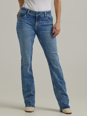 Wrangler Retro Girls' Denver Medium Wash Regular Fit Mid Rise Bootcut Jeans