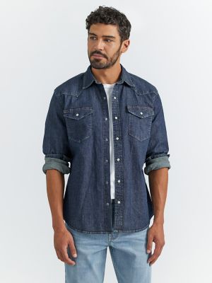 denim shirt with black jeans