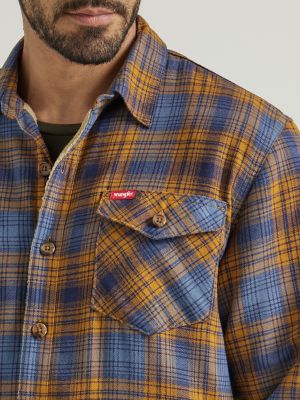 Men's Wrangler® Heavyweight Plaid Sherpa Lined Shirt Jacket