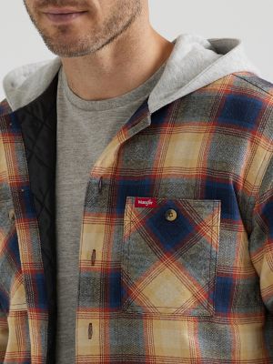 Wrangler flannel jacket hot sale with hood