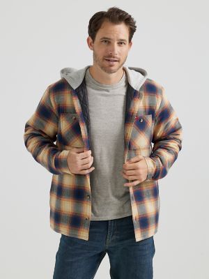 Wrangler flannel cheap jacket with hood