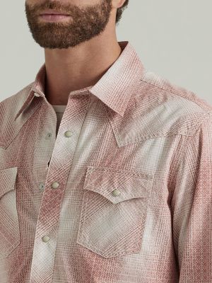 Men's Wrangler Retro® Premium Long Sleeve Western Snap Plaid Shirt