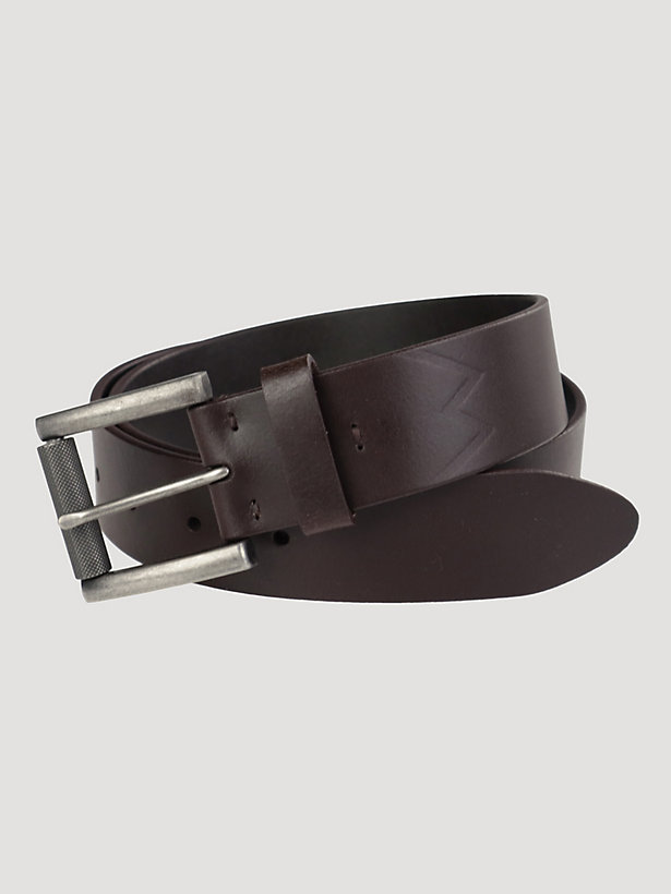 Men's Stitched Leather Belt in Brown