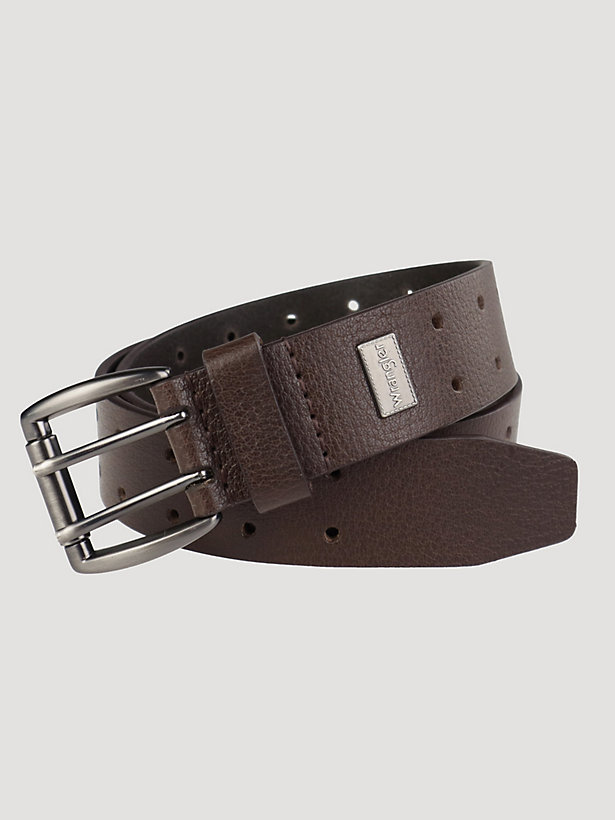 Men's Perforated Belt in Brown
