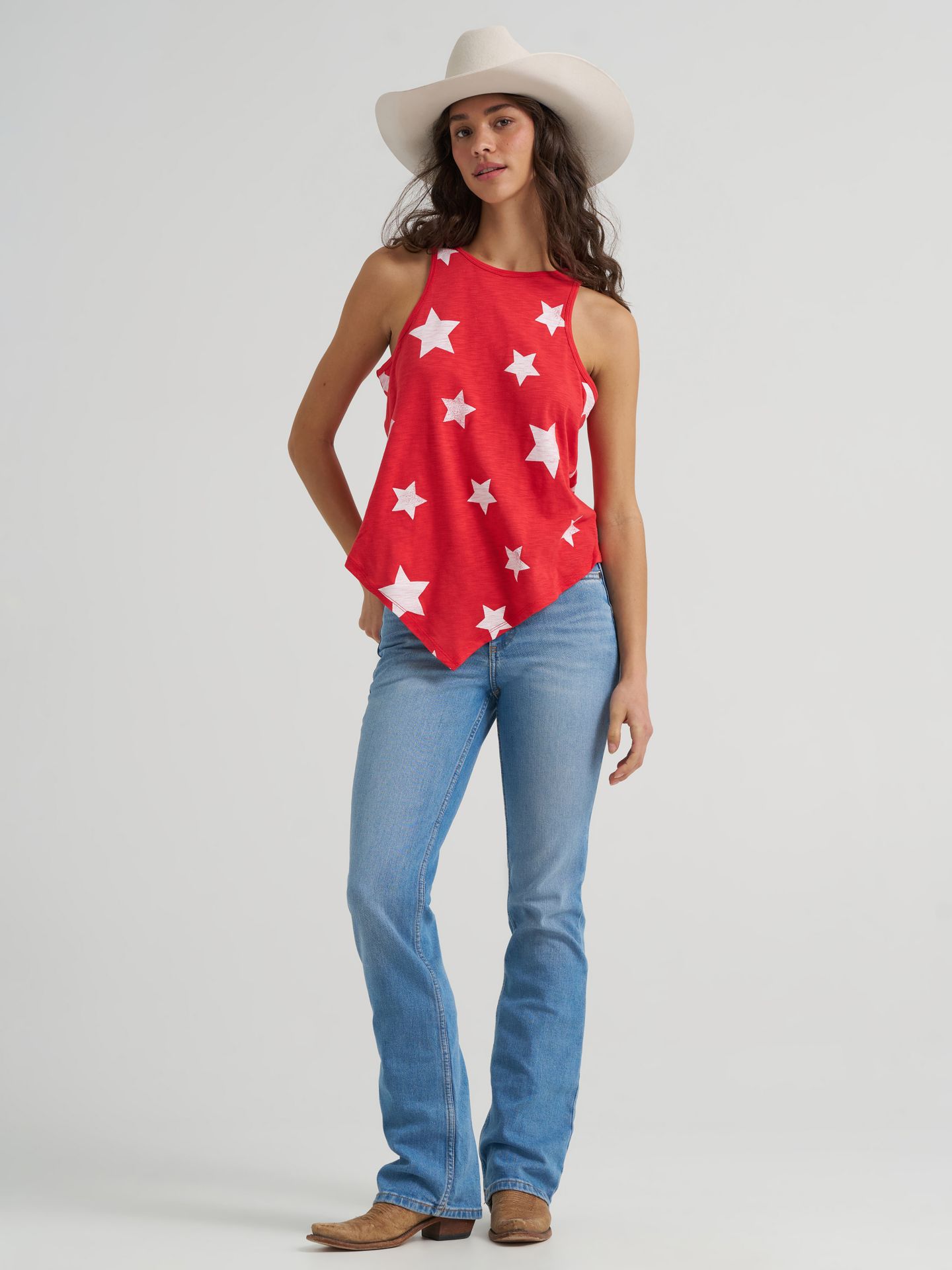 Женский топ Wrangler Starry Trapeze, цвет: Красный — фото 2