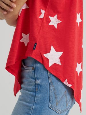 Women's Starry Trapeze Tank in Flag Red