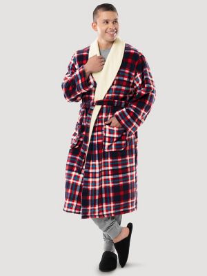 Plaid Flannel Sherpa Lined Robe, Women's ACCESSORIES