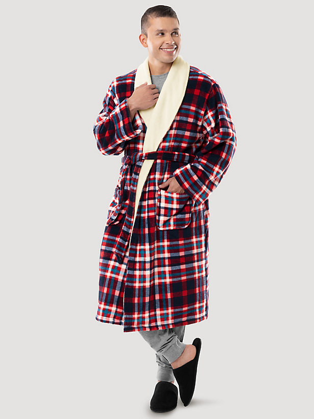 Plaid Flannel Sherpa Lined Robe