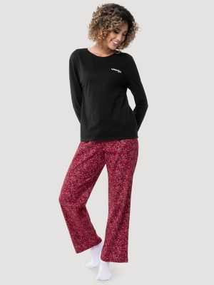 Womens long sleeved online pyjamas