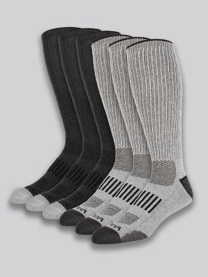 Wrangler Men's Cushion Crew Works Socks, 6 pack