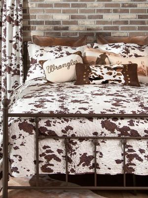 Wrangler Cowhide Print 3-Piece King Quilt Bedding Set