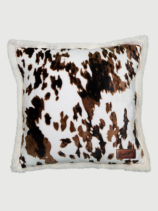 Wrangler Tricolor Cowhide Plush Throw Pillow