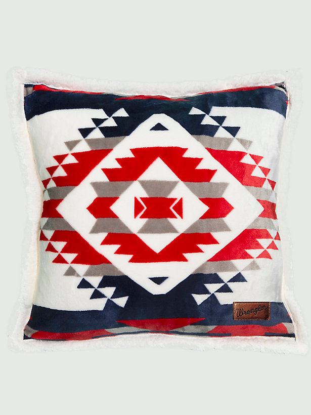 Wrangler Red White and Blue Southwest Plush Throw Pillow