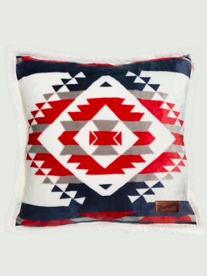 Wrangler Red White and Blue Southwest Plush Throw Pillow in Multi
