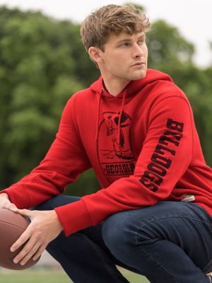 Red MAN Signature Embroidered Hoodie