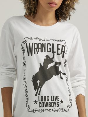 Women's Wrangler Short Sleeve Vintage Rodeo Graphic Tee in Bright White