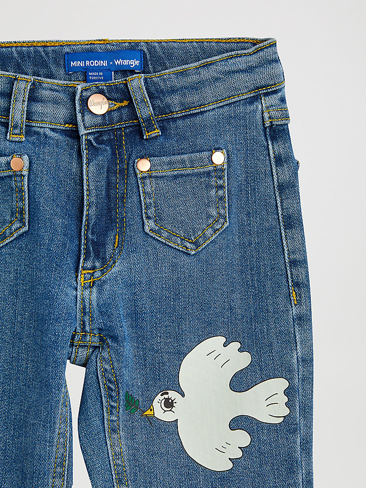 Mini Rodini x Wrangler Peace Dove Denim Flared Jeans