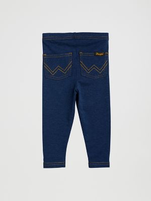 Mini Rodini x Wrangler Baby Peace Dove Leggings in Blue