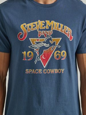 Wrangler Men's Steve Miller Graphic Tee - Midnight Navy - S - 3XL Each