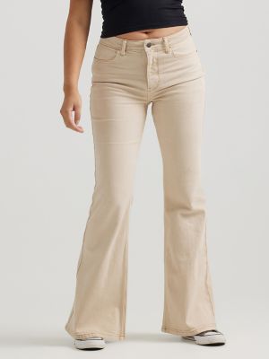 Beige Flare Pants Vintage Bell Bottom Pants Womens Flared Trousers