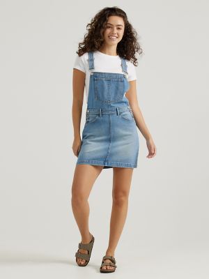 mid rise dungaree skirt