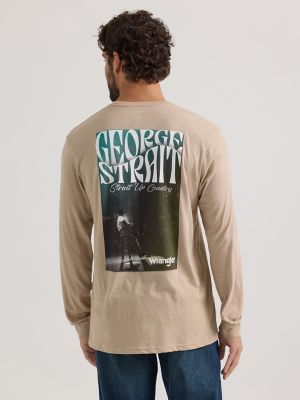 Men s George Strait Long Sleeve Graphic T Shirt SALE Wrangler