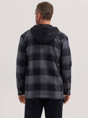 Hooded flannel jacket with zipper best sale