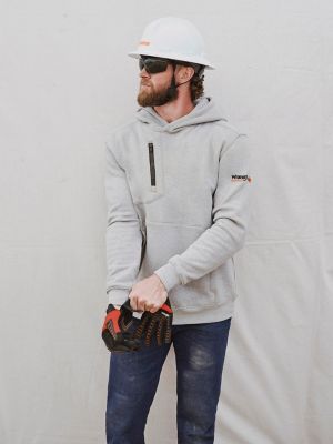 Wrangler® FR Flame Resistant Knit Hoodie in Grey Heather