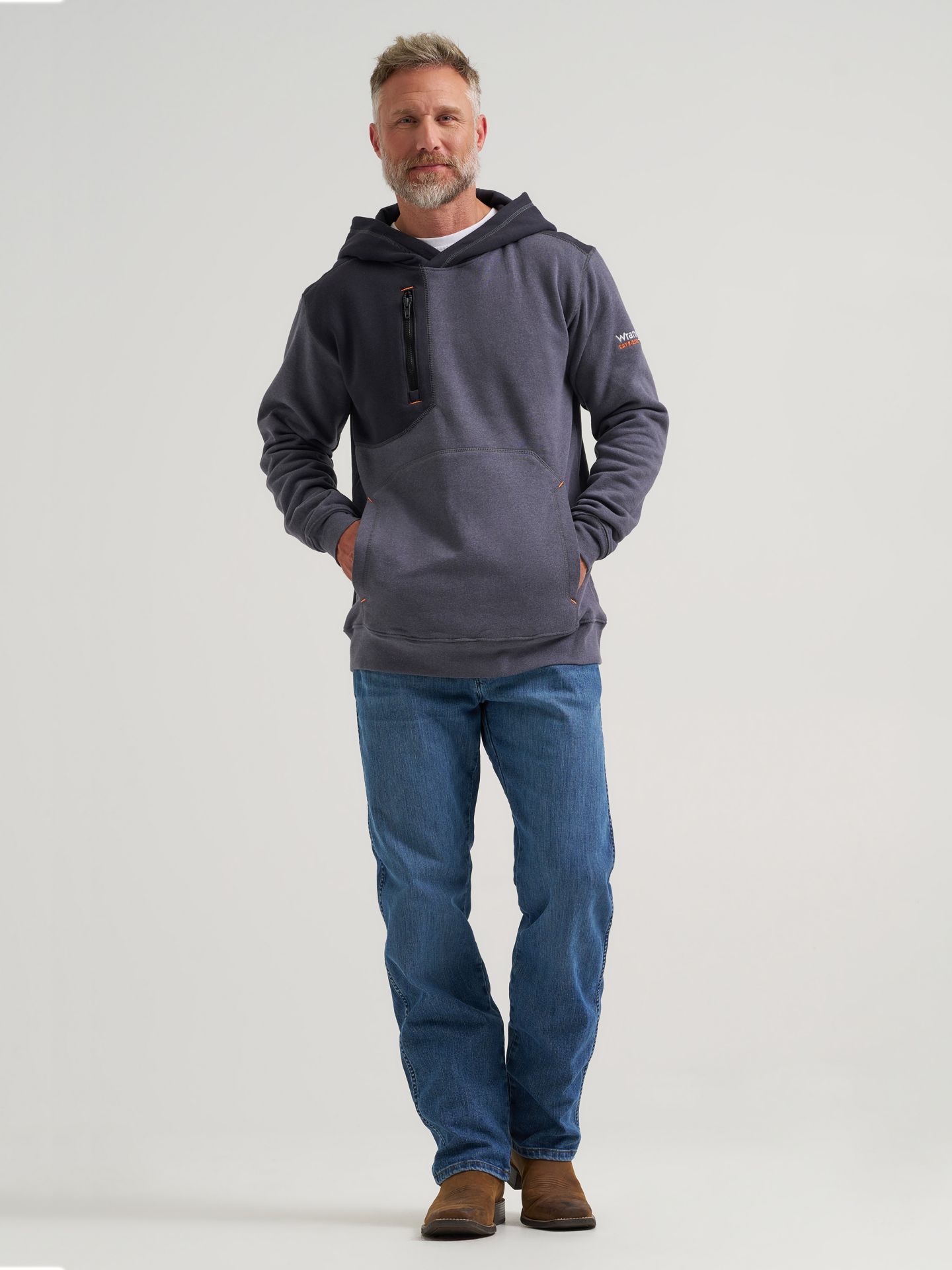 Мужское худи Wrangler FR Flame Resistant Knit, цвет: Синий — фото 2