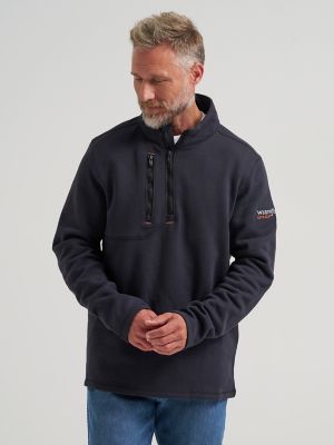 Wrangler® FR Flame-Resistant Quarter Zip Pullover in Jet Black