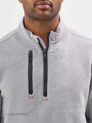 Wrangler® FR Flame Resistant Quarter Zip Pullover in Grey Heather
