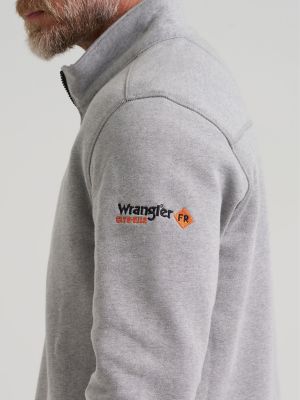 Wrangler&reg; FR Flame Resistant Quarter Zip Pullover in Grey Heather alternative view 4