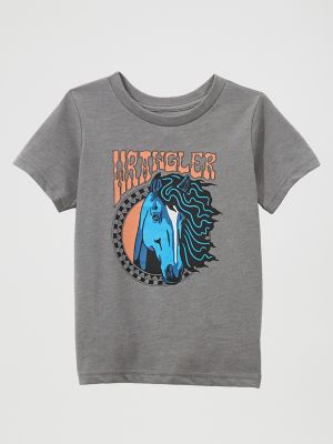 Little Girl's Logo Graphic Tee in Pewter