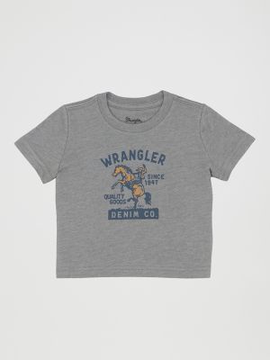 Little Boy's Logo Graphic Tee in Pewter