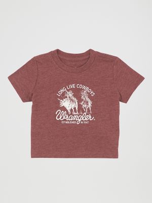 Little Boy's Logo Graphic Tee in Port