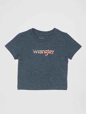 Little Boy's Logo Graphic Tee in Navy
