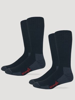 Mens Merino Wool Blend Work Sock 2-pack:Black:ONE SIZE main view